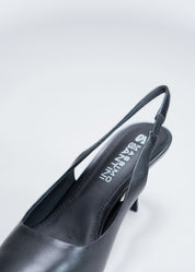 PRISCILLA - BLACK SLINGBACK IN CALFSKIN LEATHER