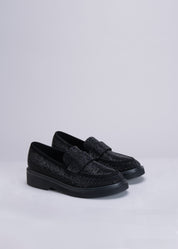 MILOS - BLACK LOAFER WITH CRYSTALS