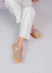 PERSIS - TAUPE WASHED SUEDE SNEAKER