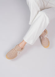 PERSIS - SNEAKER TAUPE IN CAMOSCIO LAVATO