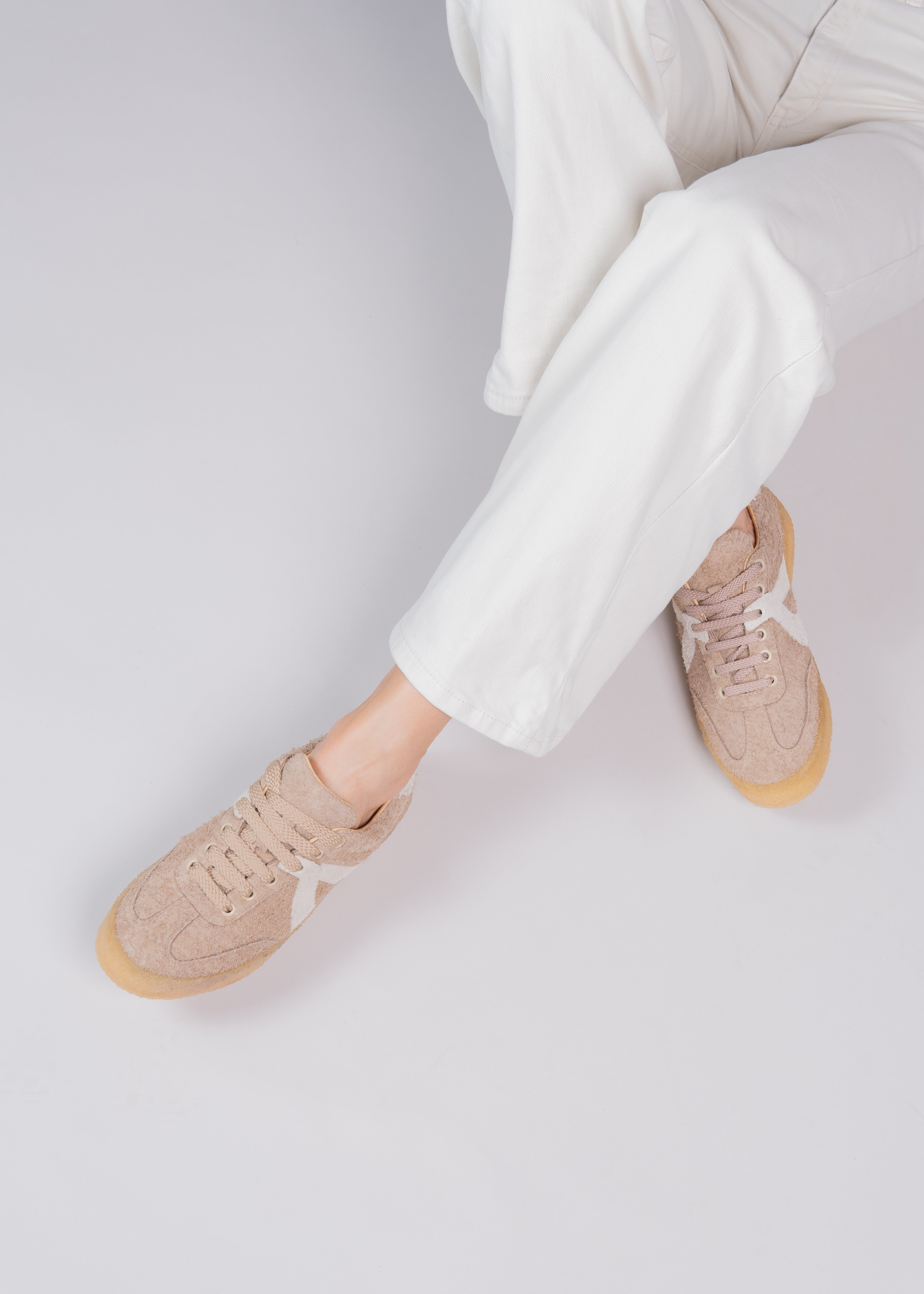 PERSIS - TAUPE WASHED SUEDE SNEAKER