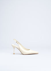 RAYA - WHITE NAPPA LEATHER SLINGBACK