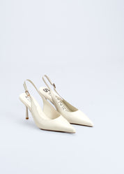 RAYA - WHITE NAPPA LEATHER SLINGBACK