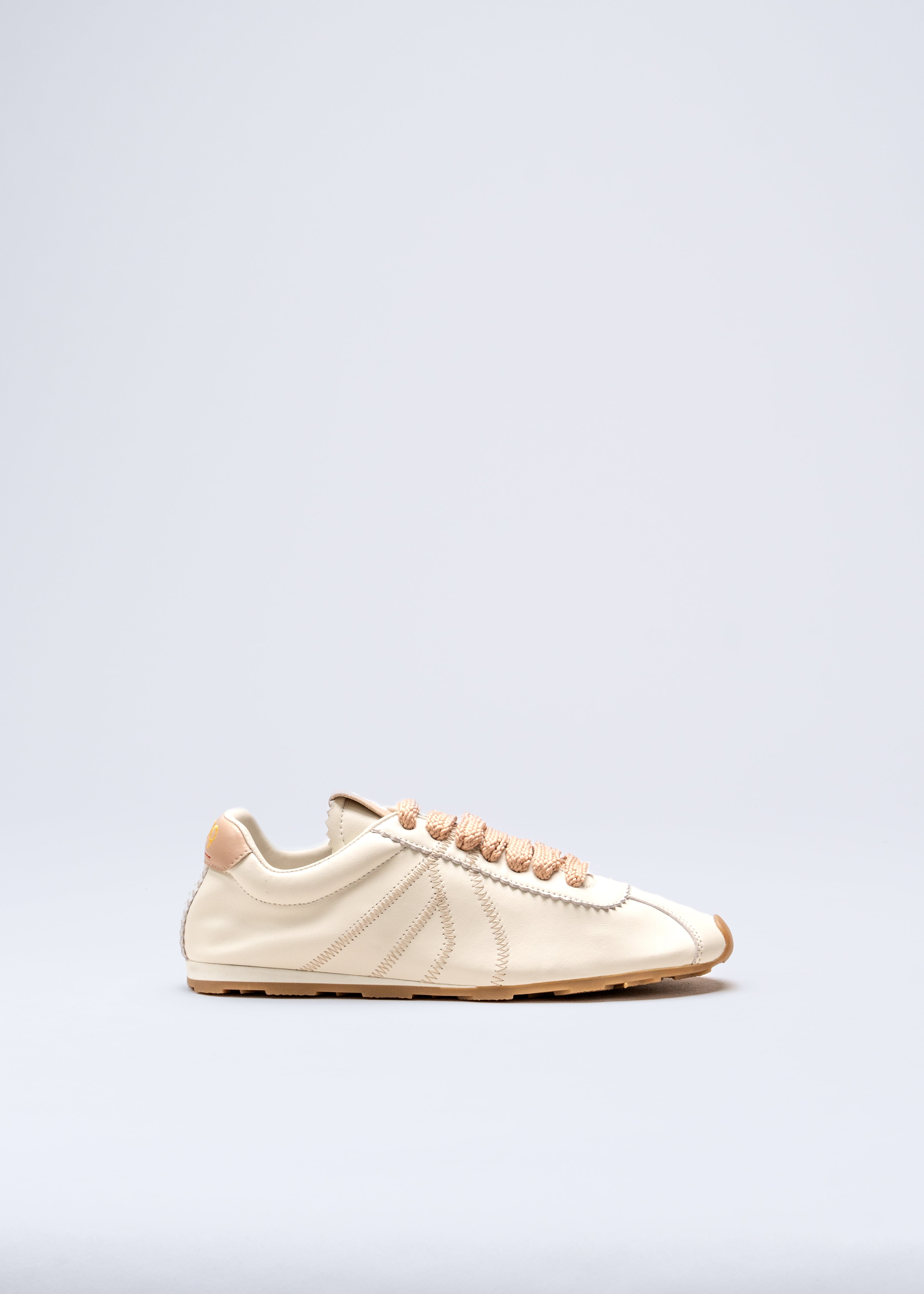 RIANNA - SNEAKER IN WHITE NAPPA WITH NUDE CONTRASTS