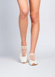 RIANNA - SNEAKER IN WHITE NAPPA WITH NUDE CONTRASTS