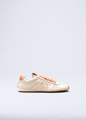 RIANNA - SNEAKER IN WHITE NAPPA WITH CORAL CONTRASTS