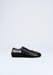 ROMY - BLACK SNEAKER IN TULLE AND NAPPA WITH RHINESTONES